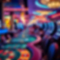 A collection of vibrant casino game tables