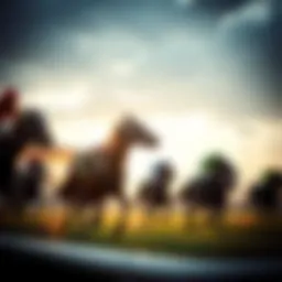 A horse racing event showcasing dynamic action and excitement