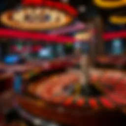 Immersive roulette wheel in a casino setting