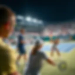 A dynamic tennis match showcasing live coverage